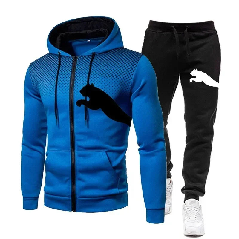 Men's Autumn/Winter Hoodie Set, men's fashion autumn/winter designer clothing, hoodie + long pants set, jogging sportswear