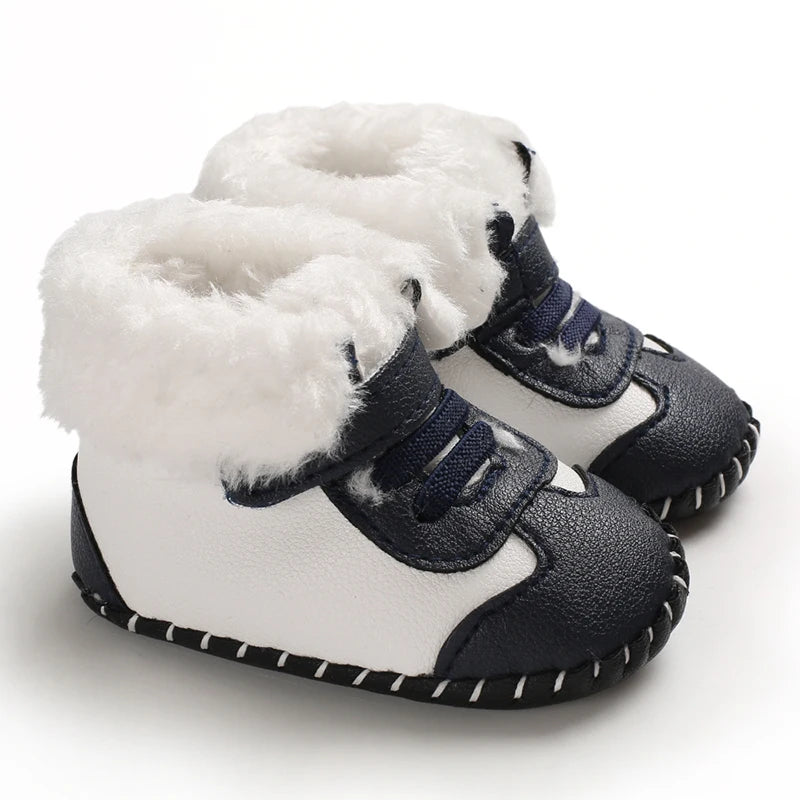 Boys and girls Kawaii cute warm plush boots comfortable breathable snow boots suitable for 0-18 months baby