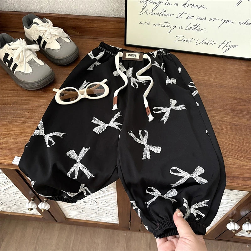 1-5 Years Children's Pants Summer New Korean Loose Fit for Boys and Girls Solid Color Casual Sports Pant Baby Kids Jogger Pants
