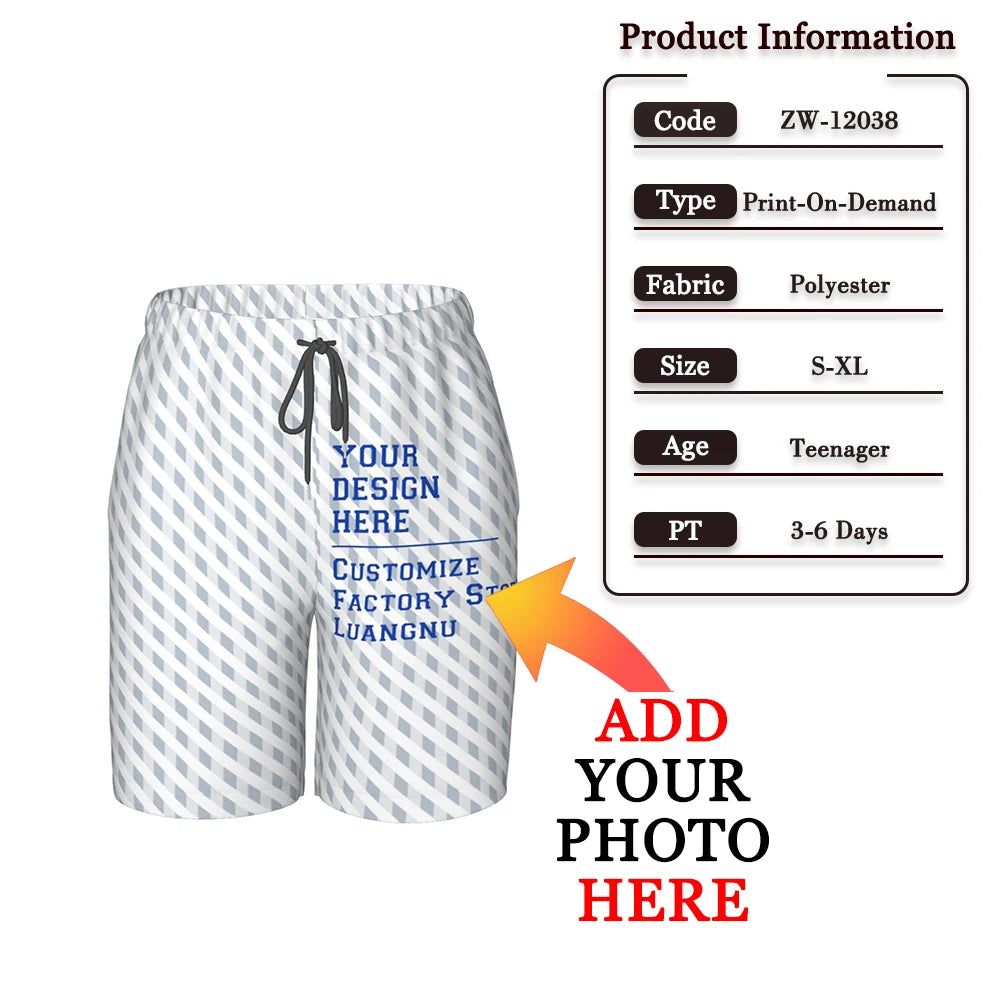 Customise Kids Shorts Summer Beach Children's Sport Shorts Custom Loungewear Trousers Boys Girls Pajama Pants Personalized Gifts