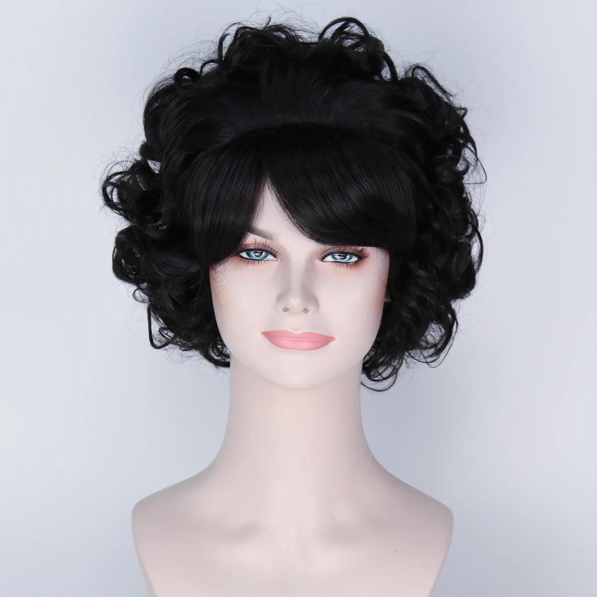 Women's Synthetic Curly Wig Short High Top with Bangs for Stage Performance Cosplay Costume Party Halloween Gift
