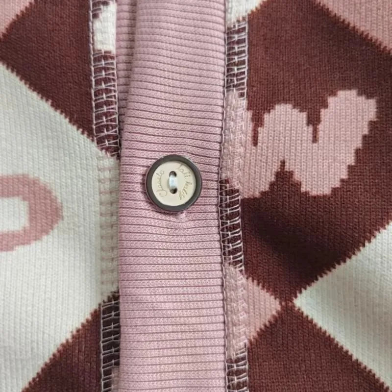 1-7T Children Long Sleeved Jacket Fur Padded Cute Girls Coat Kids Autumn Sweet Cherry Checkered Pattern Warm Cardigan Outwear