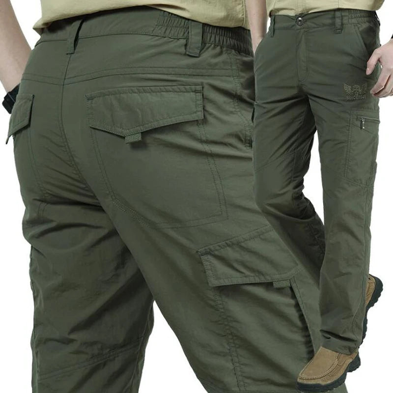 Men's Summer Quick Dry Trousers Lightweight Tactical Pants Thin Casual Breathable Cargo Pants ArmyMilitary Style Long Trousers