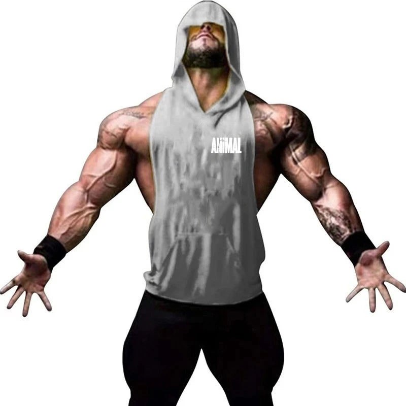 Men's Vest Sleeveless Sweatshirt Gym Top Men Man Sleeveless Shirt Bodybuilding Fitness Clothing T-shirt Singlets Singlet Clothes