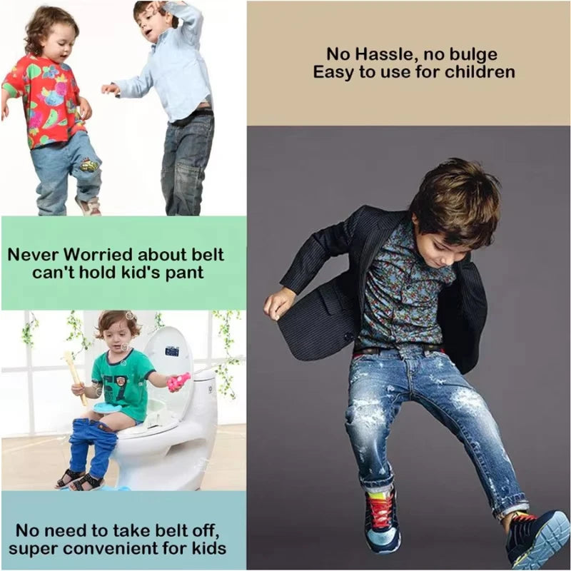 Girls and Boys Elastic Jeans Belt Without Buckle Kids Easybelt Adjustable Stretch Strap Fashion Student Waistband Belts
