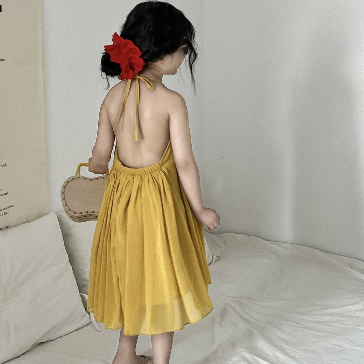 Girls Casual Dresses Halter Sleeveless Dress Kids Clothes Girls Summer Dress Party Dress for Kids Girl 2 To 7 Years