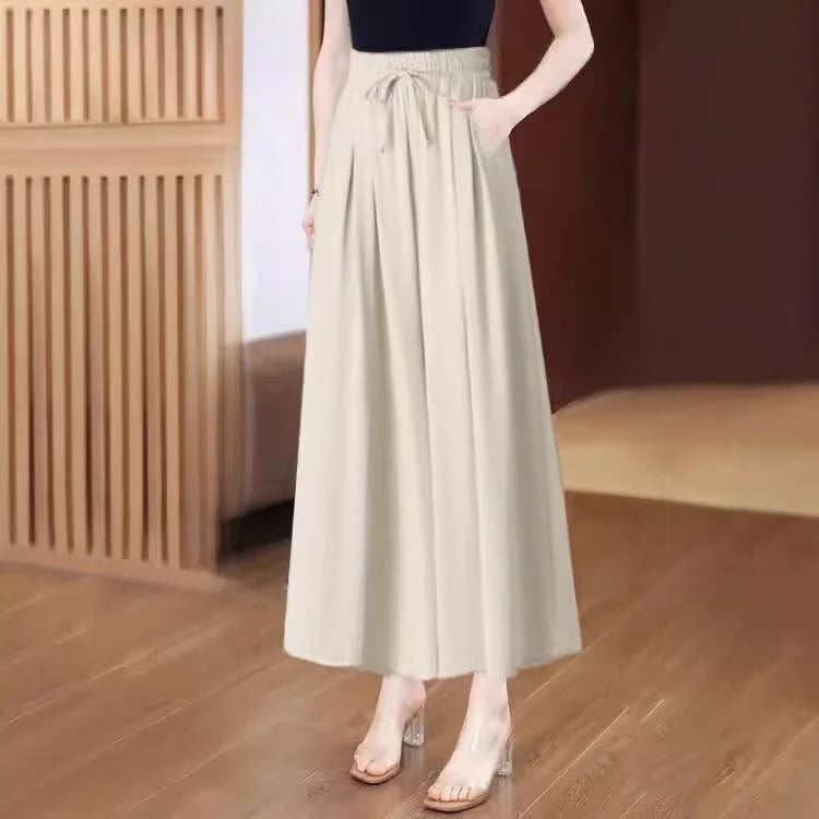 Summer Thin Wide Leg Pants Women's Slimming Trousers Drapey Maxi Skirts Middle-Aged And ly Casual Skirt Pants