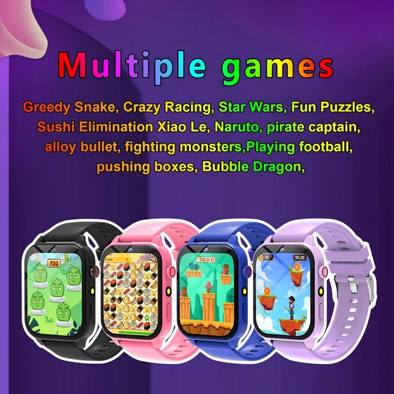 Kids Game Smart Watch Flashlight Waterproof HD Camera Sleep Tracker Alarm Music Sports Watch For Boys Girls Birthday Gift