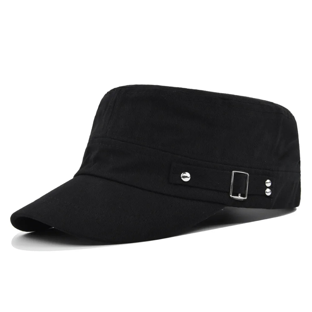 Hat Men's Flat Military Hat Is Simple And Versatile, Middle-Aged Hat Spring And Autumn Duck Tongue Casual Fashion New Style