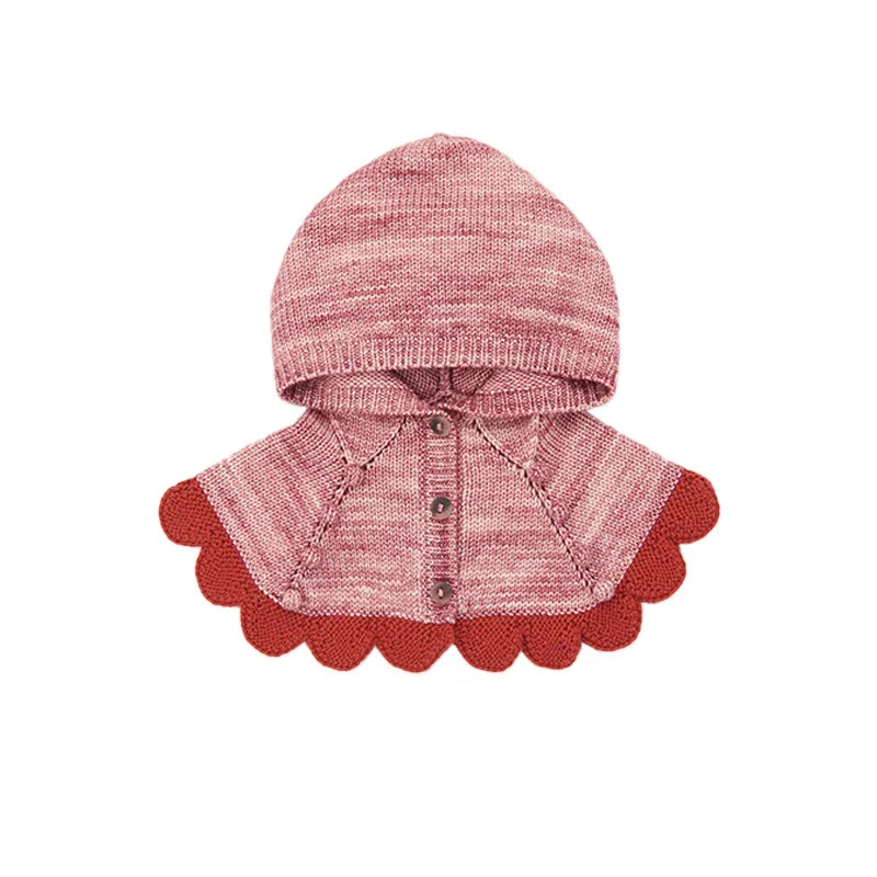 Kids' Sweater Set for Autumn & Winter 2025 MP Series - Girls' Tie-Front Shirt, Popcorn Knit Top, Skirt and Shawl Set