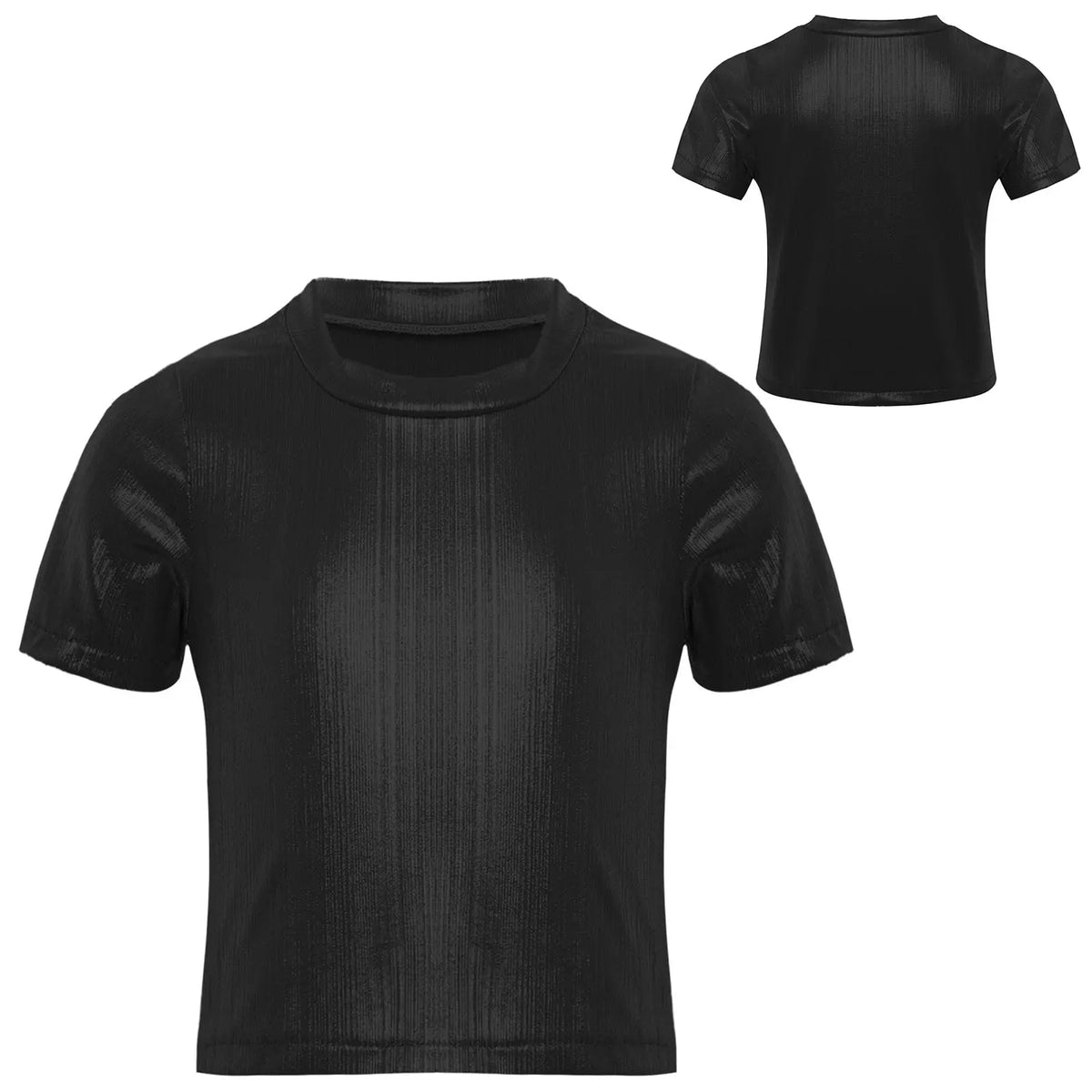 Children T-shirts Short Sleeve T-shirt Sparkling Sequins Tops Streetwear Girls Boy Jazz Dance Costume Kids Performance Clothes