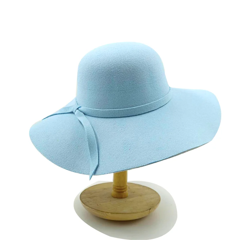 Women Hat  Autumn Winter Vintage Floppy Hat Women Elegant Felt Fedora Hat Wide Brim Sun Cap British Style Fedoras Felt Floppy