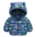 Kids Thick Warm Jackets Autumn Winter Boys Girls Fleece Hooded Coats Cartoon Dinosaur Windbreaker Outerwear Children Clothes