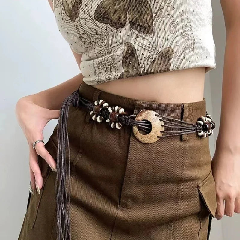 Belt for women 2024 new item, niche design, decorative waist chain, versatile retro matching, dress, jeans, belt