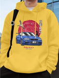 Nippon Jdm Skyline Gtr R34 Prints Mens Hoodies Autumn Pocket Sweatshirt Basics Fleece Warm Loose Pullover Korean Men'S Clothes