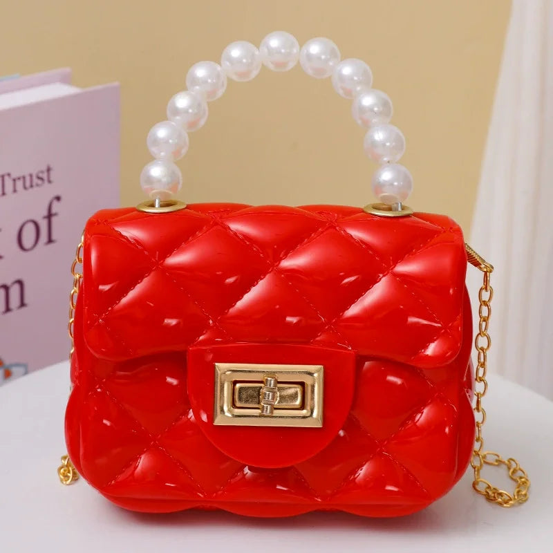 Fashion Kids PVC Leather Crossbody Bags Girls Heart Shoulder Bags Children Mini Coin Purses Jelly Bag Kids Handbag Gifts ﻿