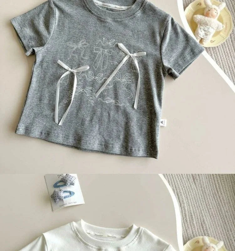 2026 New Summer Kids T Shirts 2-7T Cute Cartoon Printed Baby Girls Short Sleeve Tee Versatile Children Clothes Cotton Tops