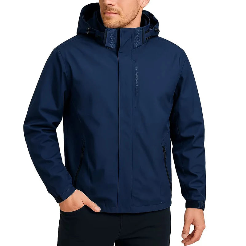 Outdoor Men's Waterproof Raincoat Lightweight Jackets Coat with Hood Hiking Windproof Jacket Climbing Sport Casual Streetwear