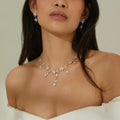 Luxury Jewelry Sets For Women Crystal Bridal Necklace Earring Set Party Prom Wedding Bride Necklace Jewelry Accessories Gift