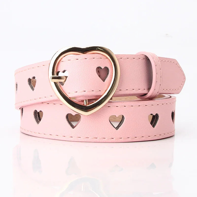 Women's belts Pin buckle belts spring and summer new women's versatile with trouser belts hollow heart shape