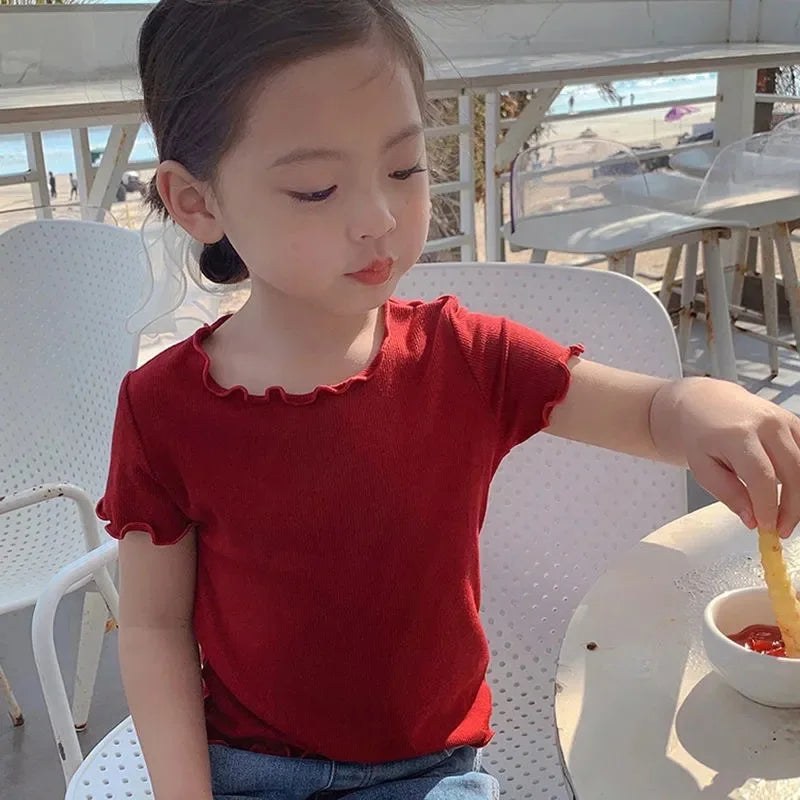 Children's T-shirts for Girls Clothes Kids Clothes Girl Clothing Elementary School Girl's Clothing Kids' Tops and T-shirts 2026