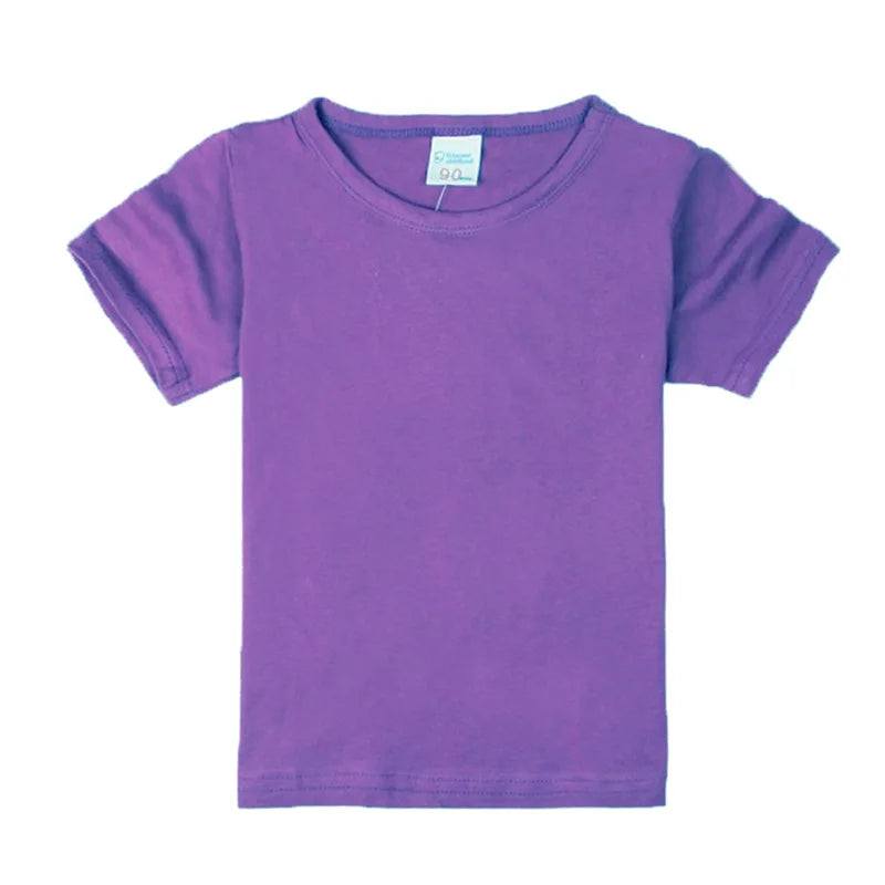 2-16 Years Boys Tshirts Cotton Short Sleeve Girls Clothes Summer Solid T-shirt Teenage Children Tees Kids Korean Top Baby  Cloth
