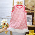 Girls Casual Dresses Little Daisy Printed Lace Sleeveless Dress Kids Dresses for Girls 1 To 5 Years Flower Girl Dresses Weddings