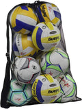 Heavy Duty Mesh Ball Bag Large Drawstring Sports Equipment Storage Bag With Shoulder Strap For Basketball Soccer Volleyball