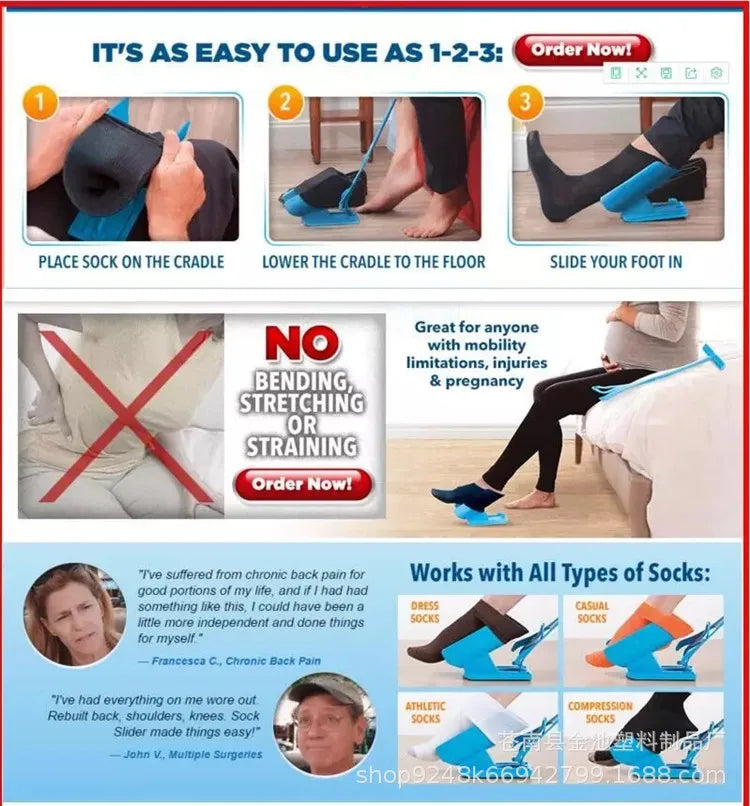 A Sock Fitting Device for The Elderly and Pregnant Women To Wear Socks Without Bending Over