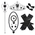 Kids Halloween Costumes Witch Dress Dark Theme Girls Party Dresses Children Lace Sleeves Evil Queen Luxury Carnival Gown