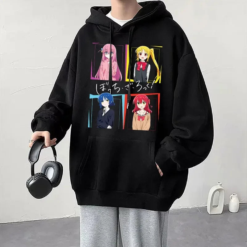 Anime Cos BOCCHI THE ROCK! Hoodie Kessoku Band Logo Couples Hoodies Goto Hitori Ijichi Nijika Cospaly Oversized Long Sleeve Male
