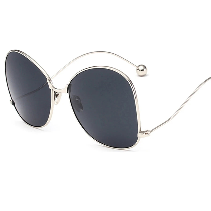 Sunglasses Women Oversize Luxury Brand Design Arm Retro Travel Drive Oval Frame Vintage Sun Glasses Female Clear Lens Glasses