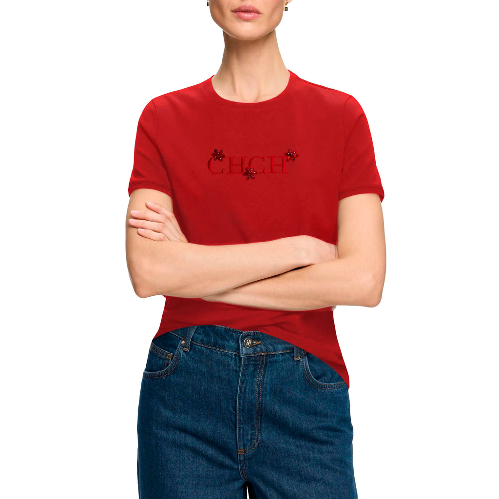 Women's T Shirts O Neck Short Sleeve Casual Temperament Sequin Embroidery Cotton Female Tops Summer Women Tee Shirts