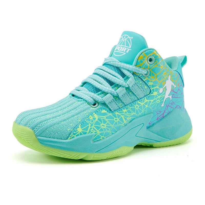 Classic Boys Basketball Shoes Kids Sneakers Fashion Tennis Kid Sport Shoes Outdoor Non-Slip Trainer Children School Basketball