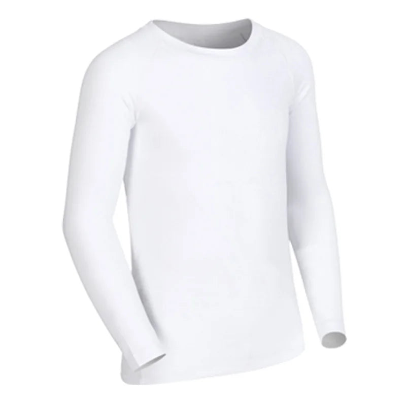 Kids Children Boy Girl Sport Running Long T Shirt Fitness Basketball Football Gym Sportswear Soccer Hiking Undershirt Jerseys 28