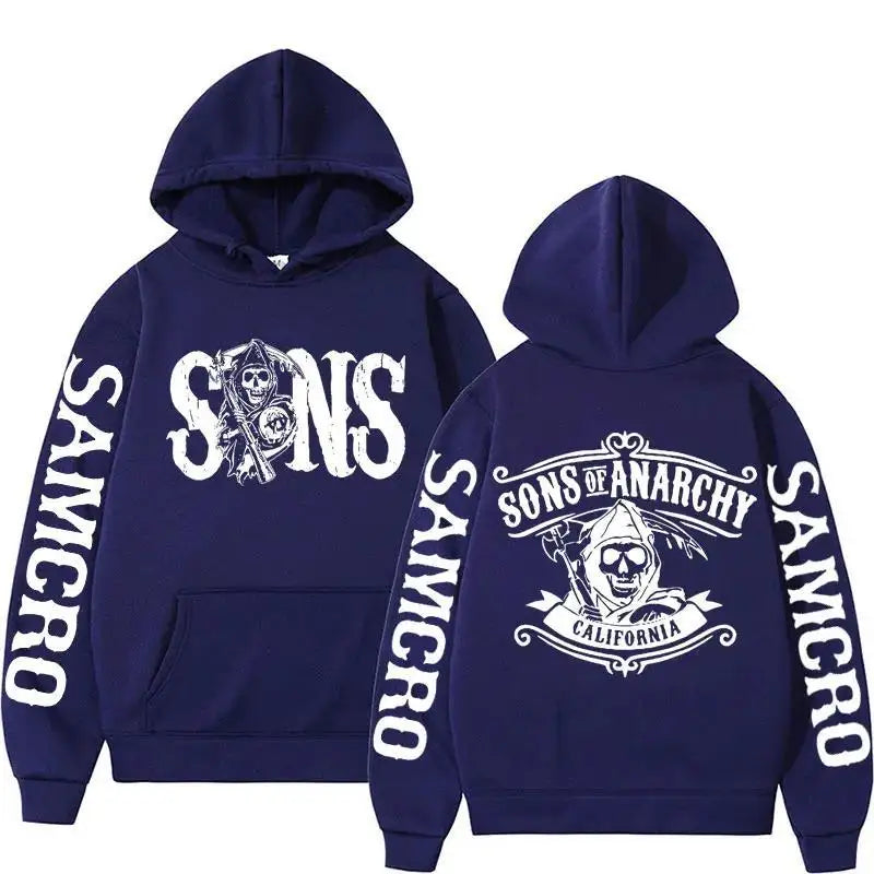 Sons of Anarchy Double Sided Graphic Hoodie Men Hoodie Sweatshirt Men Womnen Fashion Design Pullover Men's Fleece Hoodies