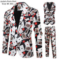 Men's Luxury Suit 3 Piece Fashion Business Party Mens Paisley Formal Suits Sets Jacket Vest Pants Slim Fit Dress Men Clothing