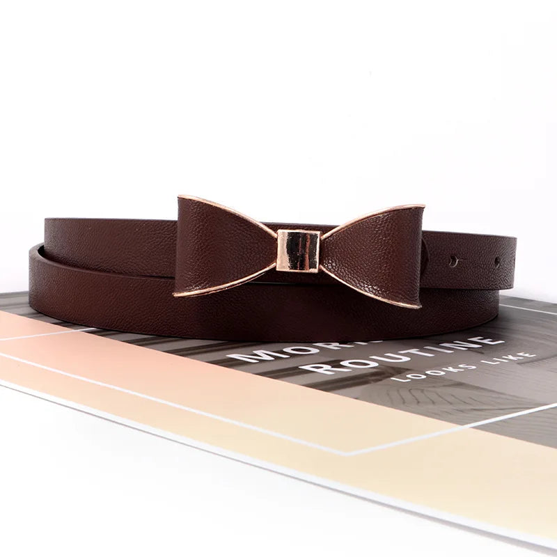 Women's Belts New Bow Solid Color Simple Elegant GentleVersatile Belt Dress Fashionable Girls  Jeans Accessories