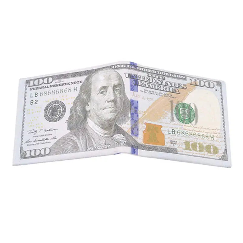 Men's Wallets With US Dollar Pattern Male PU Leather Wallet With Card Holder Coin Pocket Purse Fashion Large Capacity Purse Bag