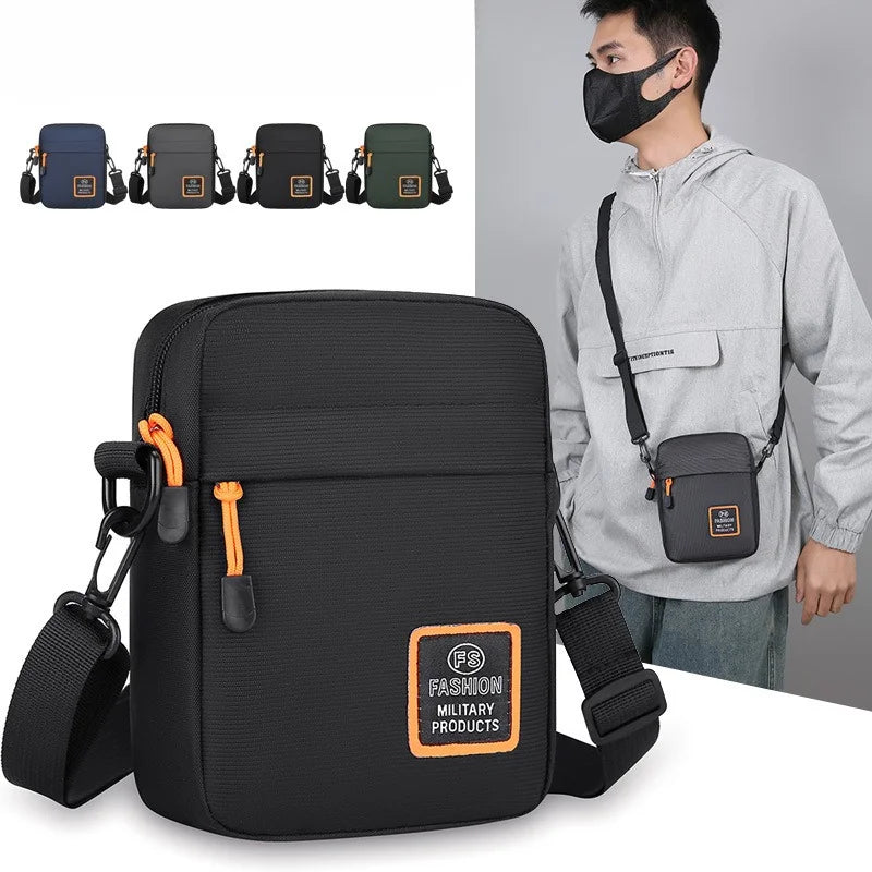 Men's Business Shoulder Bag Casual Man's Messenger Bag Durable Male Handbag Waterproof Oxford Cloth Bag Mini Mobile Phone Bags