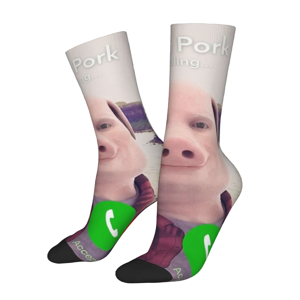 Funny Sock John Pork john pork is calling 8 Hip Hop Quality Pattern Printed Men Crew Socks Novelty Men's Socks
