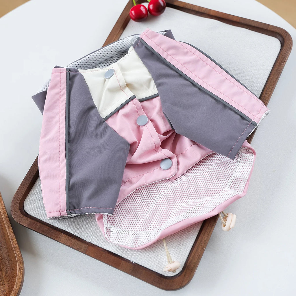 Pet Cat and Dog Clothes, Cool Jacket Pink Grey Spring Hooded Jacket, Handsome Going Out, Suitable for Small