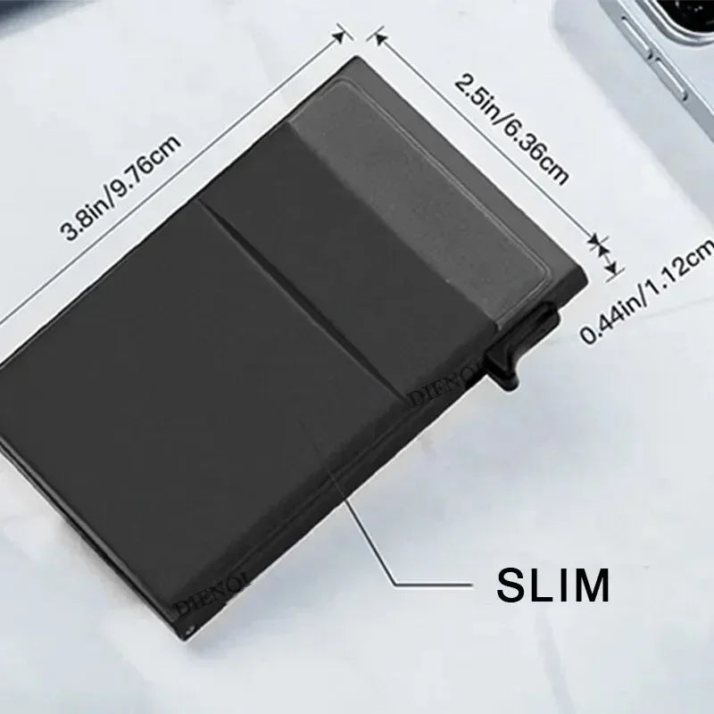 Anti Rfid Credit Card Holder Men Minimalist Wallets Thin Slim Mini Luxury Metal Bank ID Cardholer Case Wallet for Men Carteras
