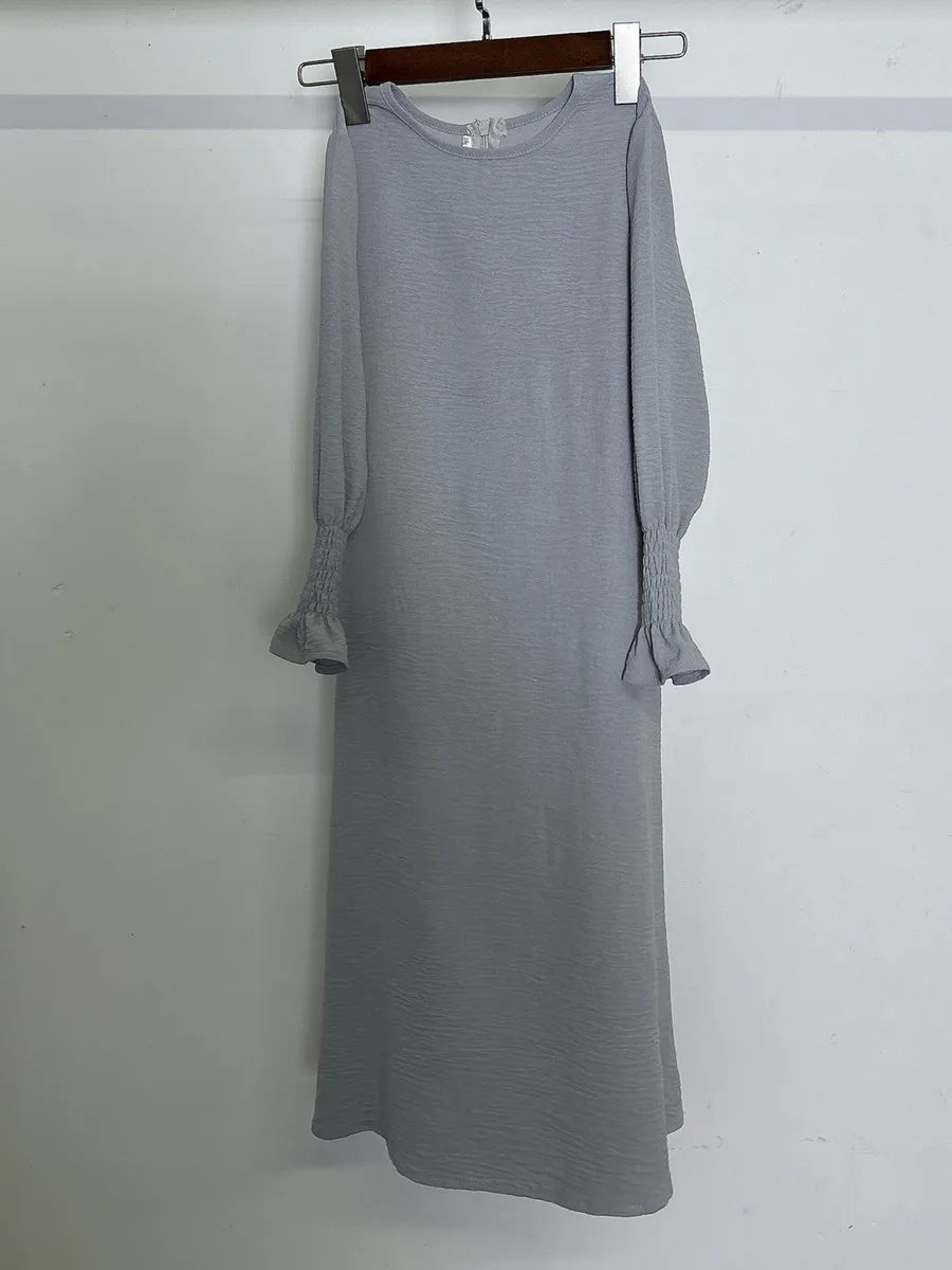 Muslim Kids Girl Dubai Abaya Ruffle Solid Long Dress Modest Ramadan Robe Kaftan Femme Musulmane Islamic Clothing African Dresses