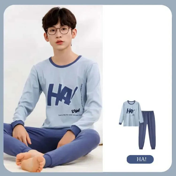 Teens Pijamas Long Sleeve Cotton Pyjamas Kids Clothes Sets Cartoon Big Boy Sleepwear Cute Pajamas For Girls 10 12 14 16 18 Years