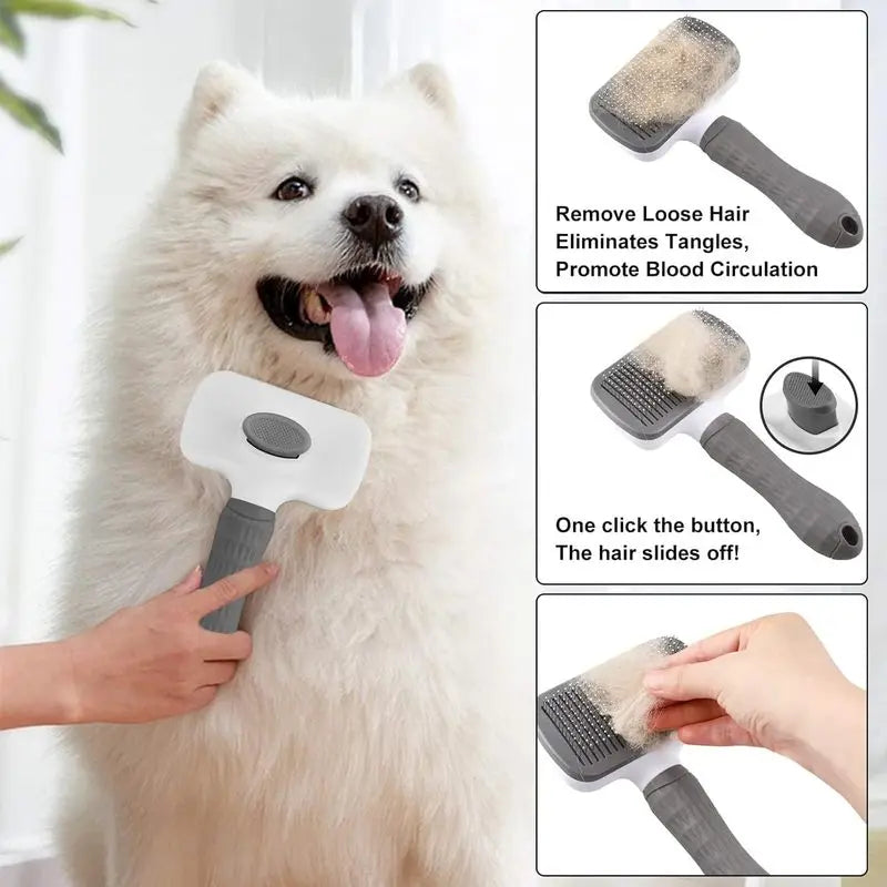 Pet Hair Remover, Dog & Cat Brush, Multi-Surface Cleaning, Easy to Clean, Grey, For Pet Owners HJ