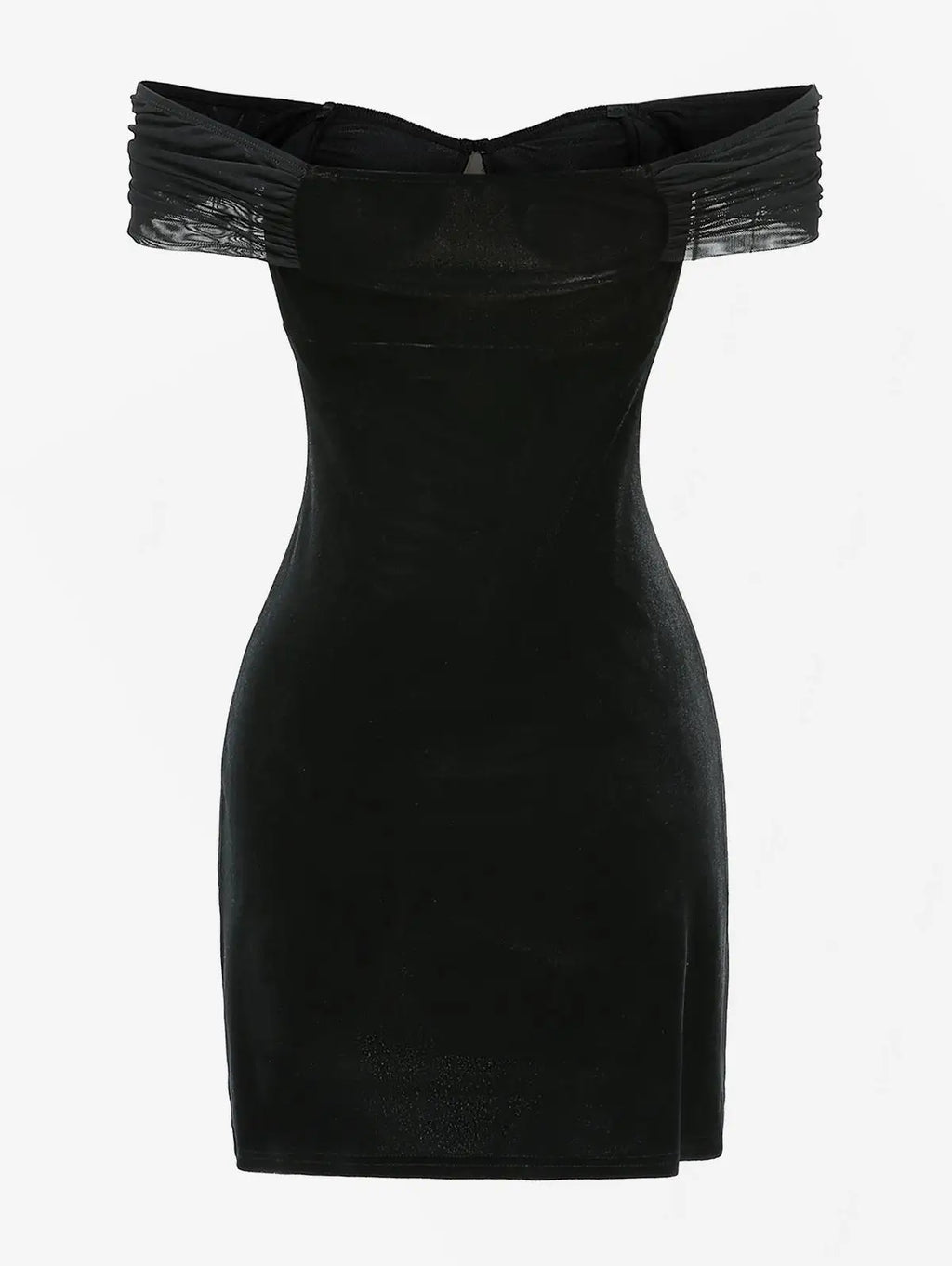 2026 Gothic Women's Bodycon Mini Dresses Off The Shoulder Curve Pattern Flocking Velvet Dress High Stretch Short Sleeves Dress