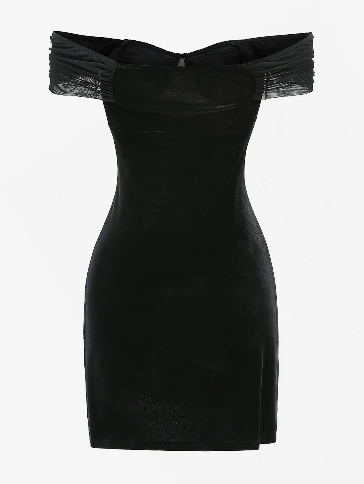 2026 Gothic Women's Bodycon Mini Dresses Off The Shoulder Curve Pattern Flocking Velvet Dress High Stretch Short Sleeves Dress