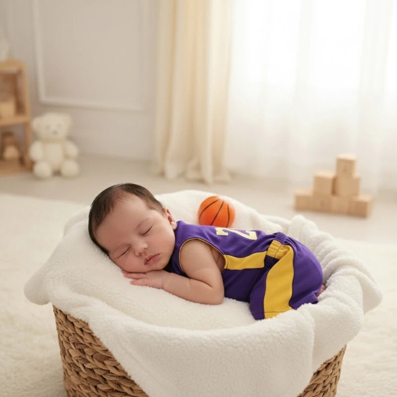 Baby Photography Costume Basketball Clothing Outfit Newborn Photography Props for 0-2 Month Boy Girl Photo Clothes 15UB