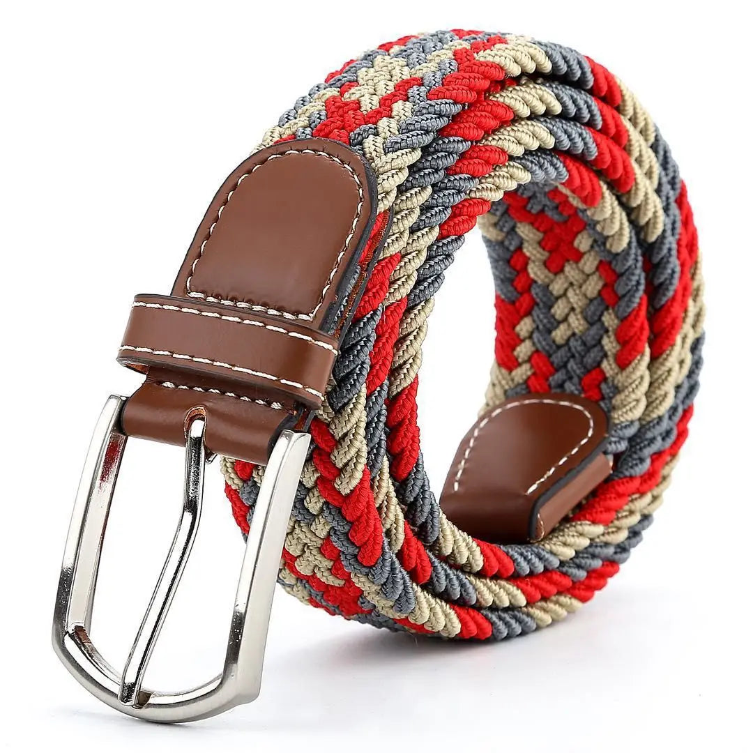 Men's Stretch Belts Elastic Braided 1 Pack, Woven Belt Men for Golf Casual Pants Shirts Jeans Comfortable